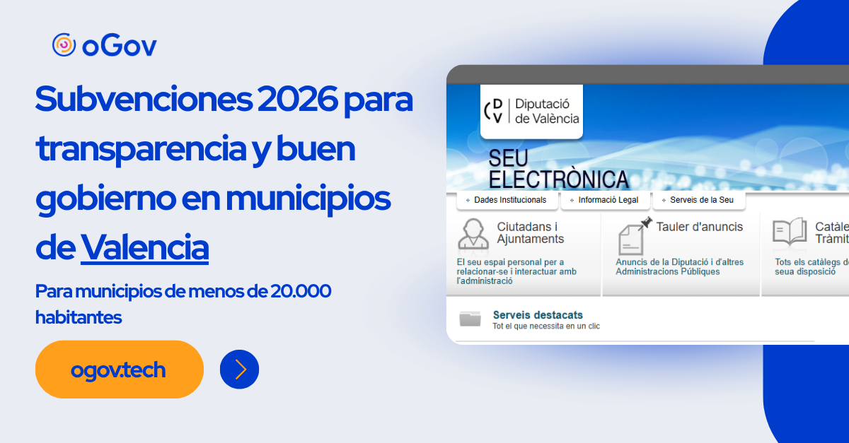Subvenciones 2026 para transparencia y buen gobierno en municipios de Valencia